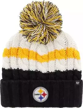 Женская белая вязаная шапка Ashfield '47 Pittsburgh Steelers