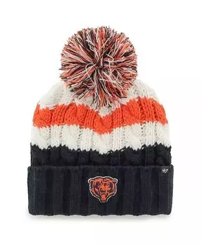 Женская белая вязаная шапка Chicago Bears Ashfield с манжетами и помпоном '47 Brand, белый