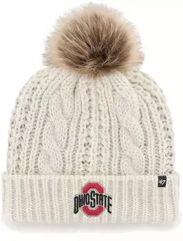 Женская белая вязаная шапка Meeko с манжетами Ohio State Buckeyes '47