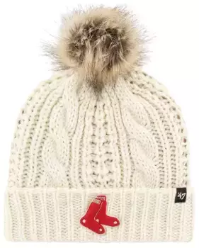 Женская белая вязаная шапка с манжетами '47 Boston Red Sox Meeko