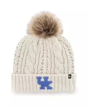 Женская белая вязаная шапка с манжетами и помпоном Kentucky Wildcats Meeko '47 Brand, белый