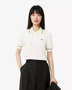 Женская бесшовная рубашка поло с коротким рукавом Lacoste, белый