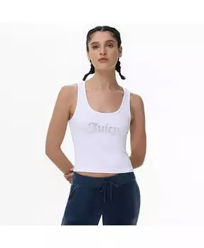 Женская бесшовная укороченная майка Juicy Couture, белый