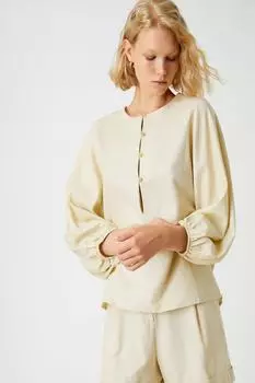 Женская бежевая блузка Koton, бежевый