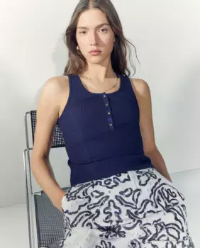 Женская безрукавка с пуговицами Tintoretto, темно-синий