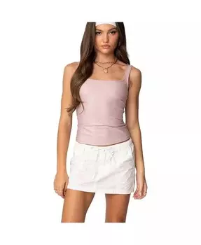 Женская блестящая майка Sarah с квадратным вырезом Edikted, розовый
