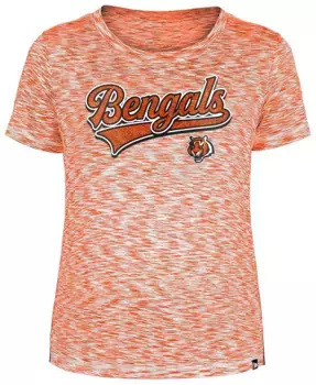 Женская блестящая оранжевая футболка New Era Cincinnati Bengals Space-Dye