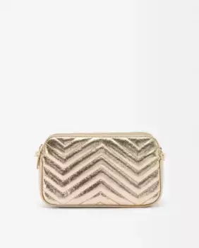 Женская блестящая сумка через плечо с несколькими отделениями и застежкой-молнией однотонного цвета Parfois, золотой
