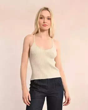 Женская блестящая трикотажная майка Molly Bracken, белый