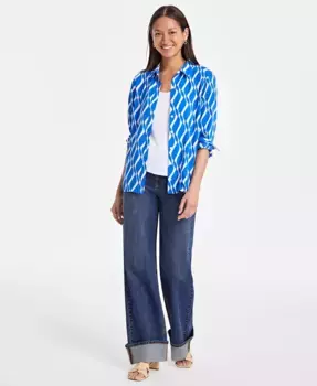 Женская блуза на пуговицах из крепа On 34th, синий