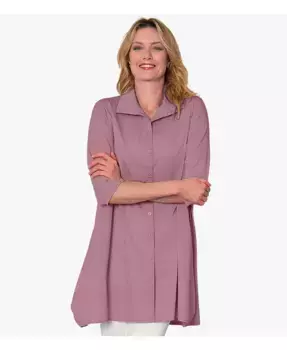 Женская блуза с 3/4 рукавом на пуговицах из хлопкового поплина Tiburon Tunic Icon Stella Carakasi, фиолетовый