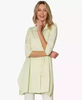 Женская блуза с 3/4 рукавом на пуговицах из хлопкового поплина Tiburon Tunic Icon Stella Carakasi, зеленый