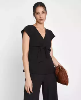 Женская блуза с бантом на груди Trucco, чёрный