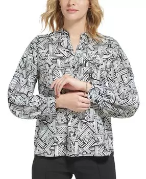 Женская блуза с разрезом на шее и принтом Karl Lagerfeld Paris, мульти