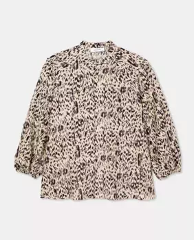 Женская блуза с воротником-стойкой и принтом Couchel, белый