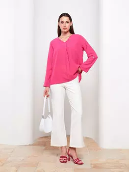 Женская блузка Aerobin с V-образным вырезом и длинным рукавом LCWAIKIKI Classic