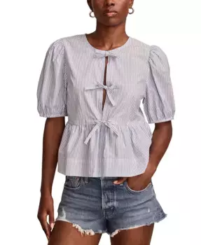 Женская блузка-бэбидолл Flyaway с запахом из хлопка Lucky Brand, синий