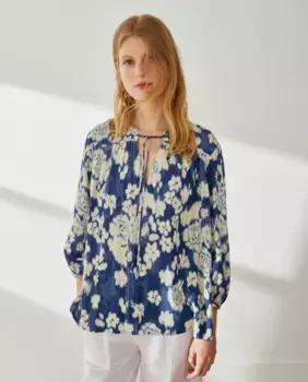 Женская блузка Bambu с люрексом Southern Cotton, синий