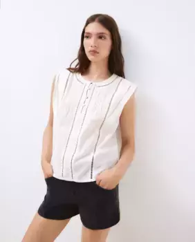 Женская блузка без рукавов антредозы Tintoretto, белый