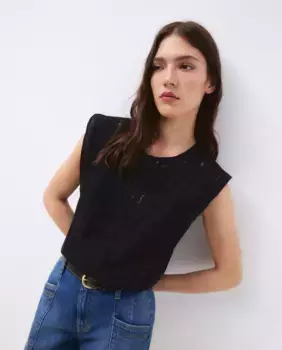 Женская блузка без рукавов антредозы Tintoretto, черный