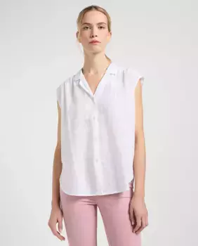 Женская блузка без рукавов из фактурной ткани Lee, белый