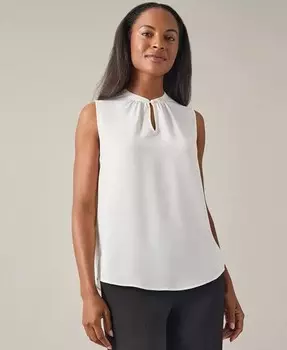 Женская блузка без рукавов с каплевидным вырезом Kasper, белый