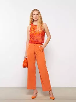 Женская блузка без рукавов с круглым вырезом и узором LCW Casual