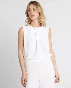 Женская блузка без рукавов с кружевом Trucco, белый