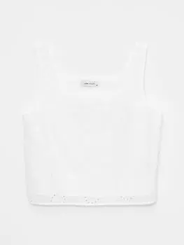 Женская блузка без рукавов с квадратным воротником и вышивкой LCW Vision