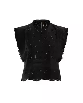 Женская блузка без рукавов со складками Boss Orange, черный