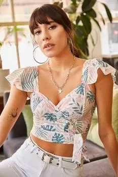 Женская блузка цвета экрю из крепа с рукавами-молниями по бокам и мечетью Olalook, разноцветный