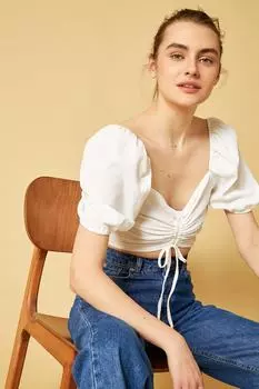 Женская блузка цвета экрю Koton