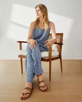 Женская блузка Dobby с круглым вырезом Southern Cotton, синий