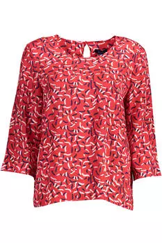 Женская блузка Gant из вискозы с принтом, красный