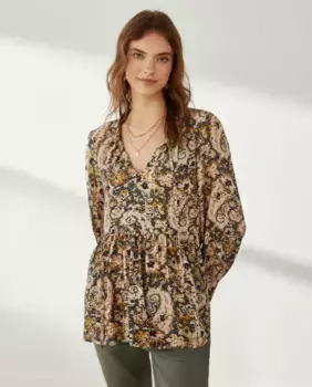 Женская блузка из кашемира Добби Southern Cotton, зеленый