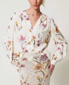 Женская блузка из китайского крепона Twinset, белый