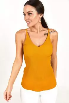 Женская блузка из крепа с горчичными бретелями armonika, желтый