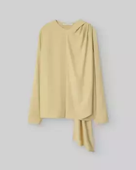 Женская блузка из переработанного полиэстера с круглым вырезом Adolfo Dominguez, желтый