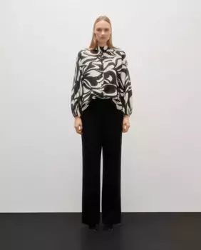 Женская блузка из шелка с набивным принтом Woman Limited El Corte Ingls, чёрный