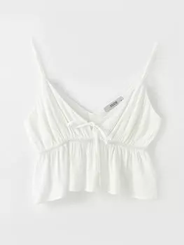 Женская блузка из вискозы с прямым ремешком и V-образным вырезом Xside