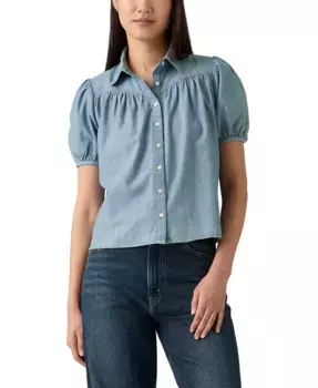 Женская блузка Lea Printed с рукавами-фонариками и приталенным силуэтом Levi's, синий