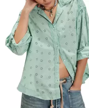 Женская блузка Mae Eyelet Free People, зеленый
