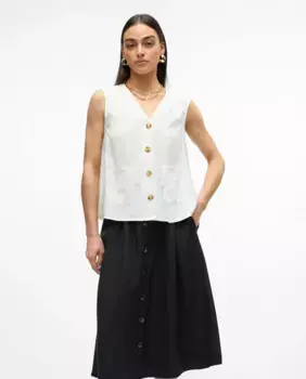 Женская блузка на пуговицах с передними карманами Vero Moda, белый