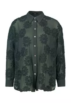 Женская блузка-рубашка с цветочной вышивкой zero, цвет Spruce Fores