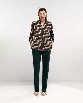 Женская блузка-рубашка тай-дай El Corte Ingls, черный