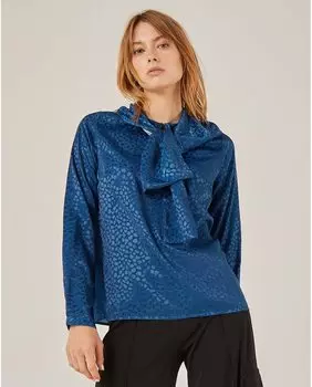 Женская блузка с бантом Niza, синий