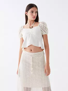 Женская блузка с бретелькой на шее CALMERA MODA