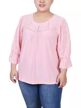 Женская блузка с цветочным принтом Plus NY Collection, цвет mellow rose