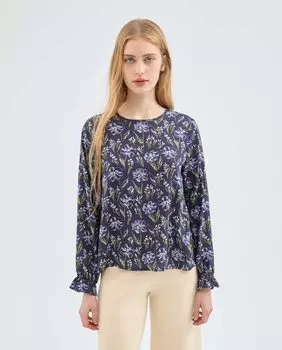 Женская блузка с длинным рукавом и принтом Compaa Fantstica, синий