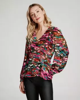Женская блузка с длинным рукавом и принтом Vero Moda, мультиколор